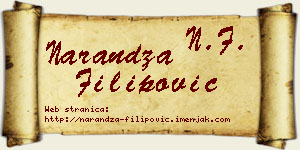 Narandža Filipović vizit kartica